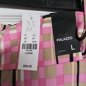 NY&Co Palazzo Pink Plaid Pants